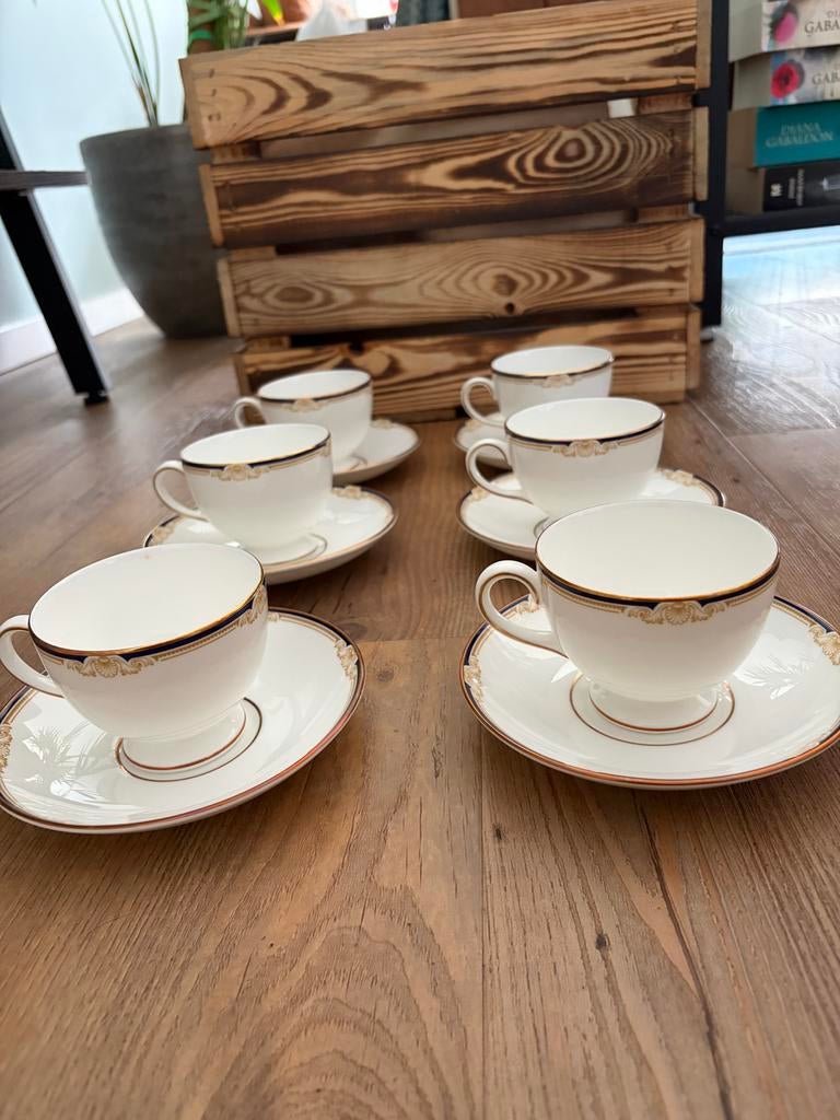 Wedgwood Cavendish bone china 6x kop en schotels Engeland, Ophalen of Verzenden