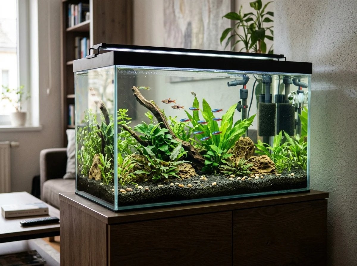 Gezocht: Aquarium, Ophalen of Verzenden, Gebruikt, Gevuld zoetwateraquarium, Overige merken