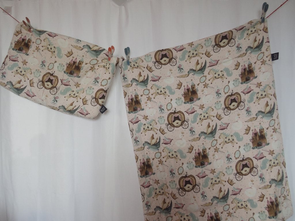 bamboe wiegdeken en kussen princess van La Millou, Gebruikt, 89 cm, Dubbelzijdig, Deken