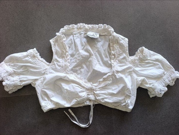Witte Dirndl Blouse Maat 38, Maat 38/40 (M), Marjo, Wit, Ophalen of Verzenden