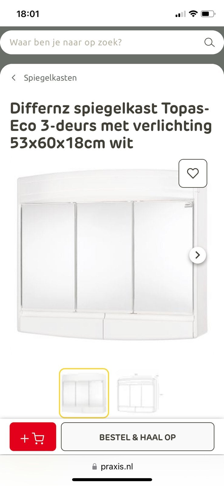 Badkamer medicijnkastje, wit, Huis en Inrichting, Ophalen, 100 tot 150 cm, Minder dan 25 cm, Minder dan 100 cm