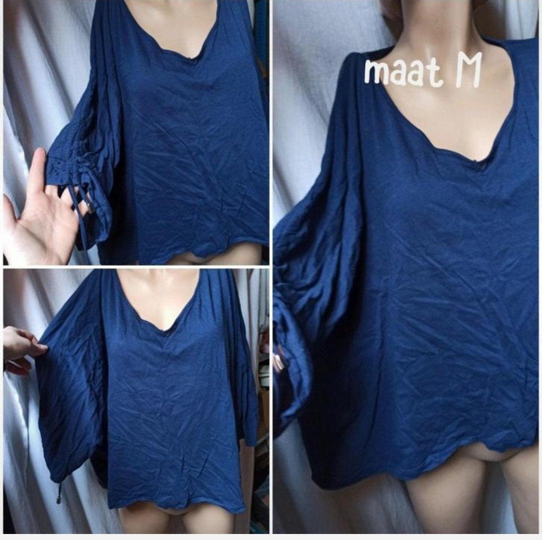 blauw shirt, Maat 38/40 (M), Blauw, Ophalen of Verzenden, Zo goed als nieuw