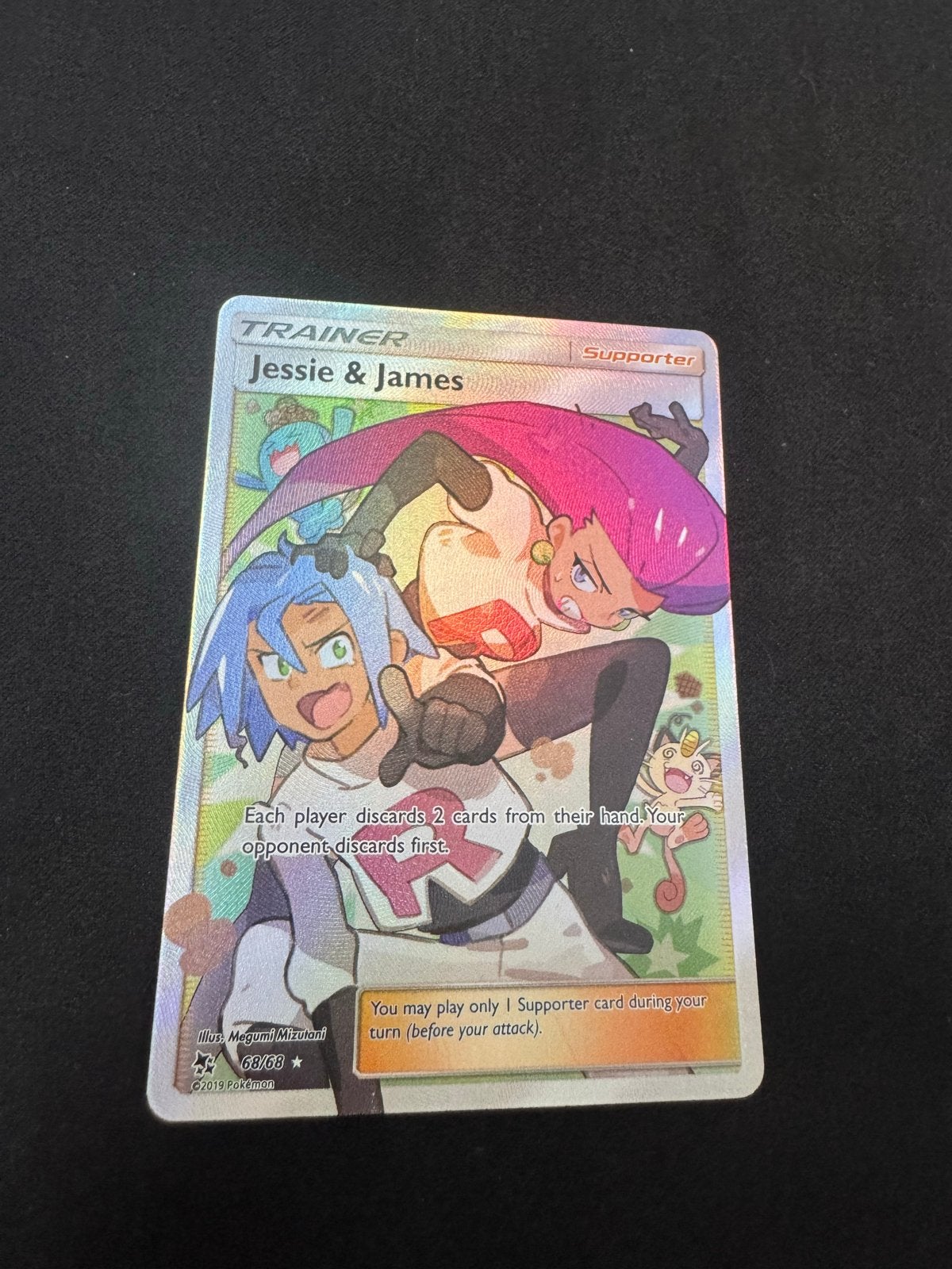 Pokémon Kaart Jessie & James Full Art Trainer, Ophalen of Verzenden, Zo goed als nieuw, Losse kaart, Foil