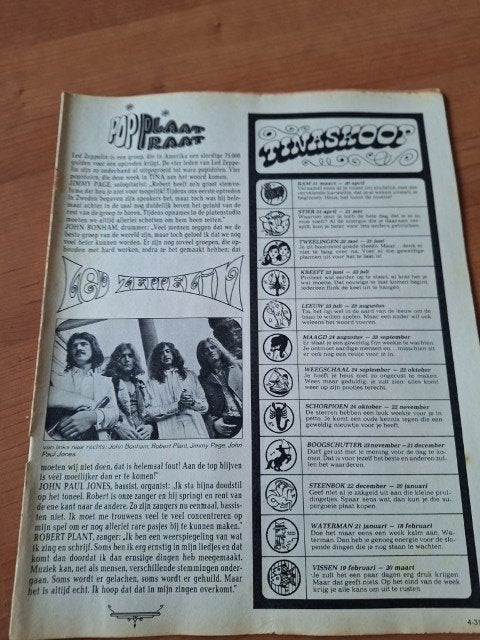 TIna 1971 Led Zeppelin, Ophalen of Verzenden, 1960 tot 1980, Nederland, Tijdschrift