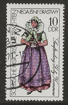 DDR 10, streekkledij, Verzenden, DDR, Gestempeld