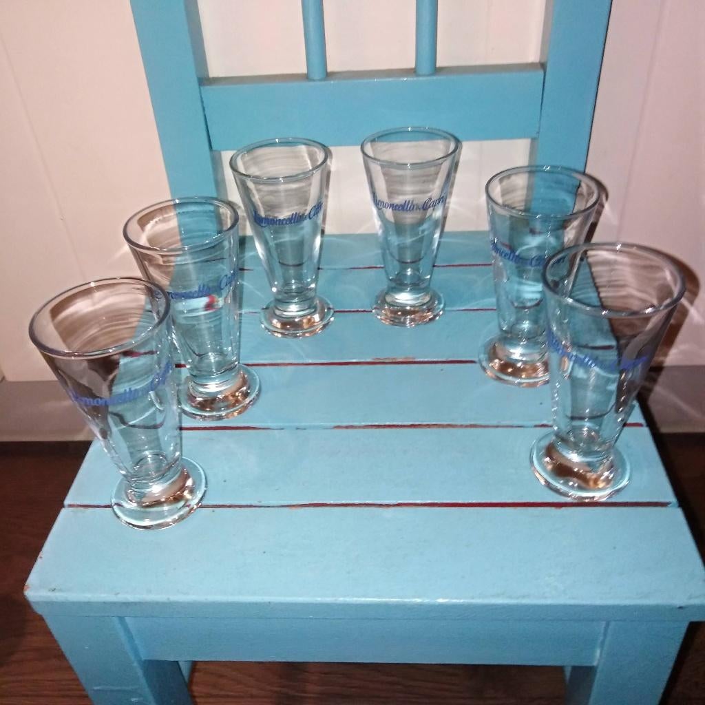 Limoncello capri glaasjes 6 stuks, Ophalen, Glas of Glazen, Overige stijlen, Glas