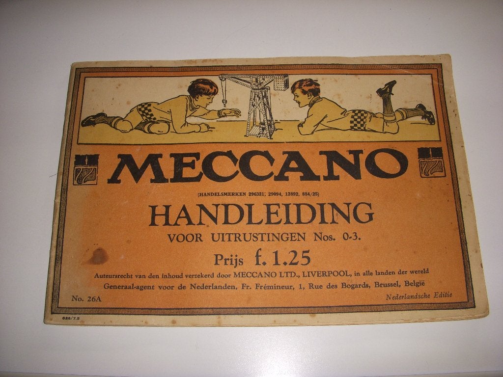 OUDE Meccano handleiding voor uitrustingen jaren 20, Ophalen of Verzenden