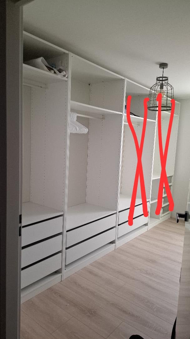 2x IKEA PAX 1m breed inclusief Inrichting, Ophalen, Met lade(s), Gebruikt, 200 cm of meer