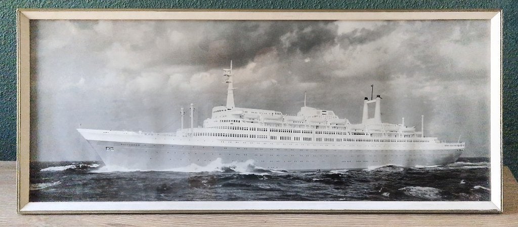 Panoramafoto SS Rotterdam (1960) - Frits Rotgans RDM, Verzamelen, Ophalen, Gebruikt, Motorboot, Kaart, Foto of Prent