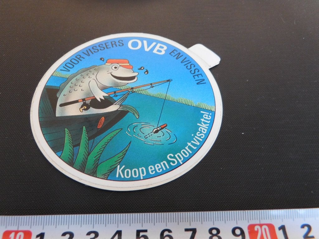 sticker strip hengelsport vis OVB voor vissers en vissen, Ophalen, Zo goed als nieuw