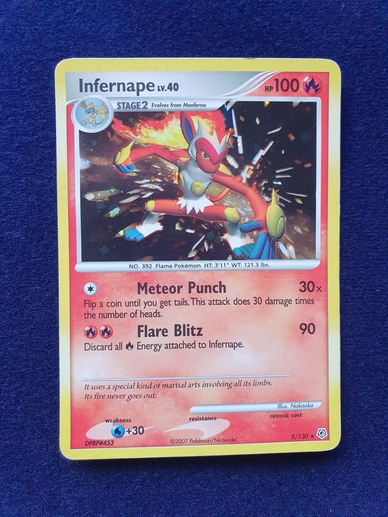 Infernape 5/130 holo pokemon kaart, Ophalen of Verzenden, Gebruikt