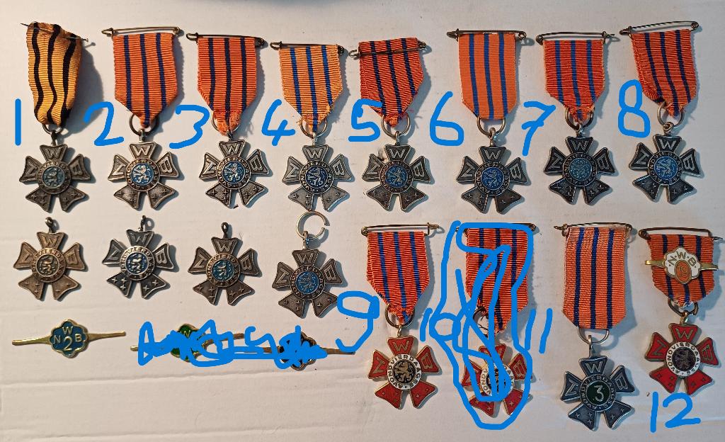 Medaille en cijfer 2 Avondvierdaagse NWB Ook los te koop, Ophalen of Verzenden, Overige materialen