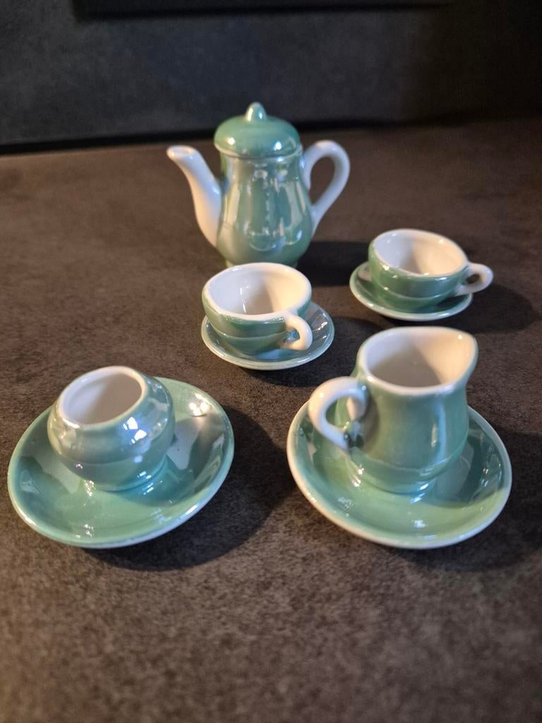 Serviesje, miniatuur van Roehler, porselein, Antiek en Kunst, Antiek | Servies compleet, Ophalen of Verzenden