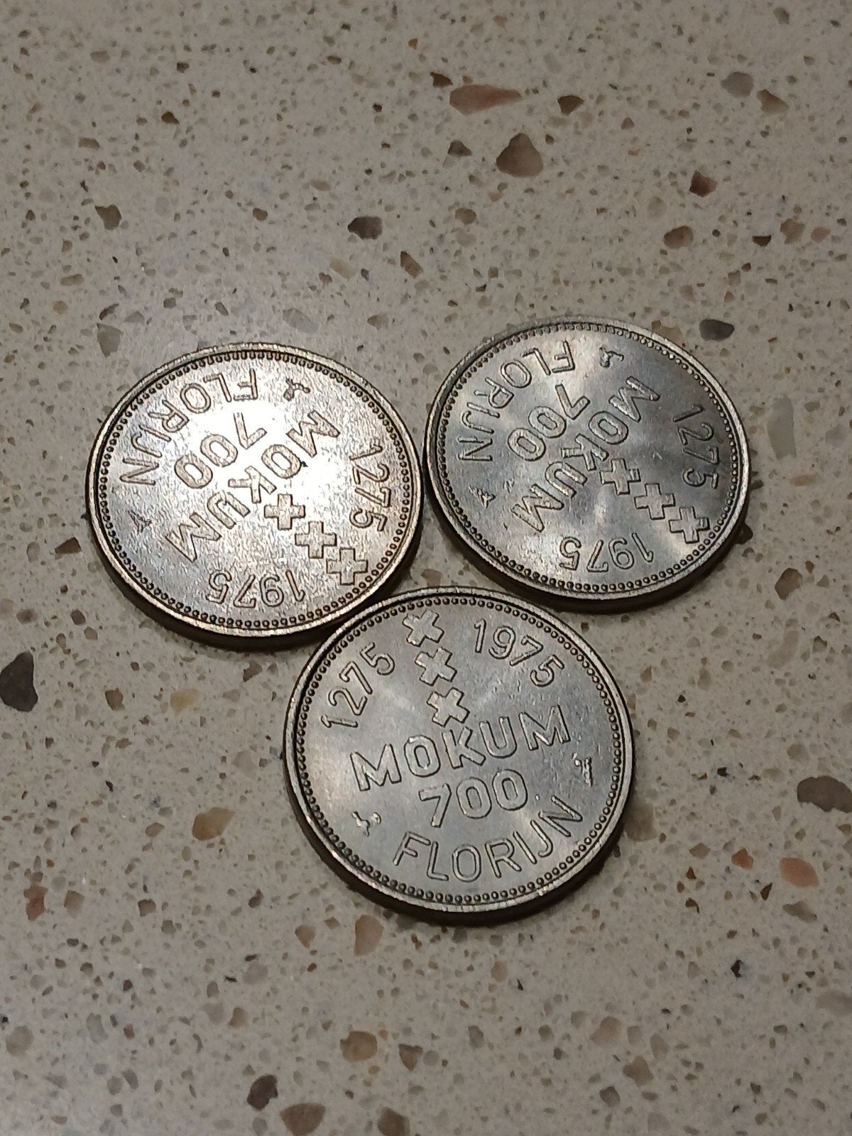 Mokum 700 Florijn 1975 Herdenkingsmunten (3 stuks), Ophalen of Verzenden