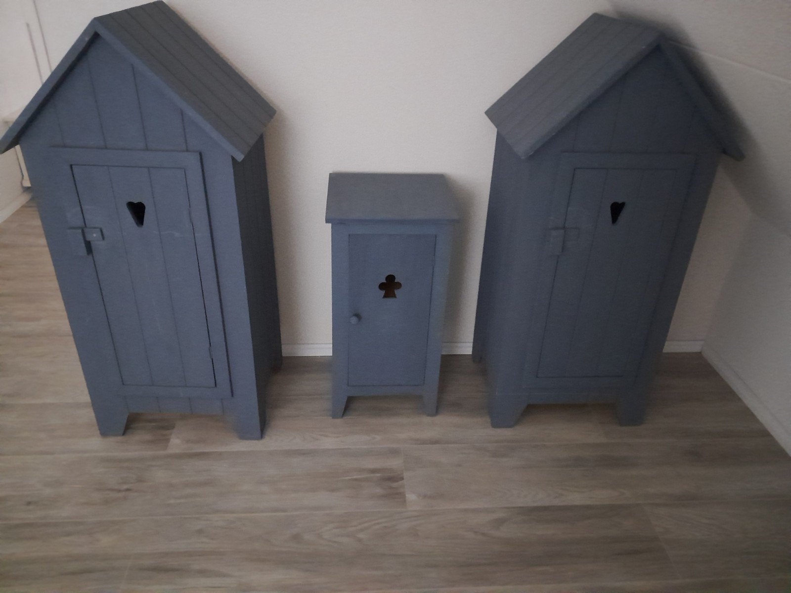 Set van 3 decoratieve huisjes/kastjes, Kinderen en Baby's, Kinderkamer | Commodes en Kasten, Ophalen, Minder dan 50 cm, Minder dan 75 cm