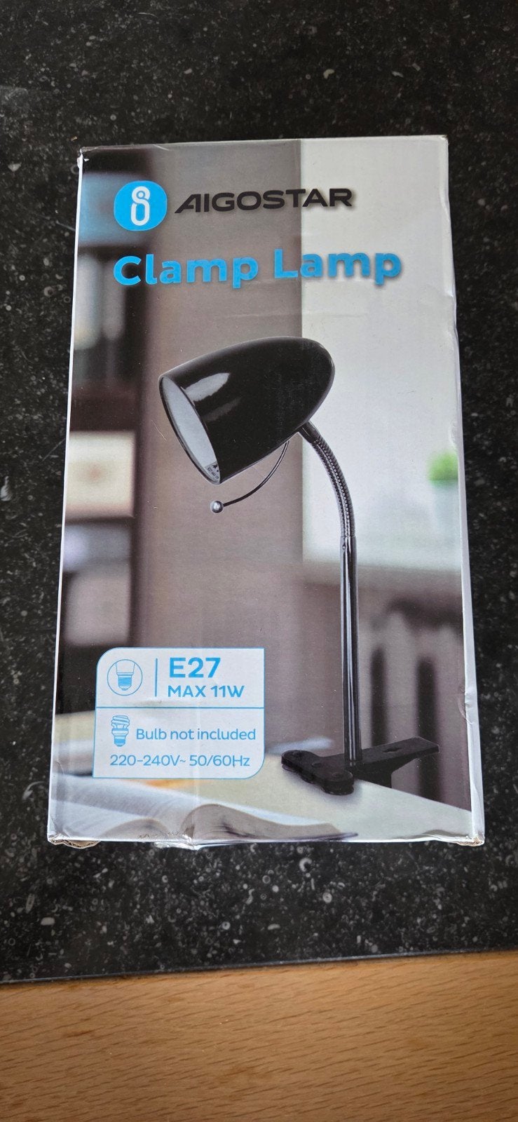 Aigostar Clamp Lamp - Zwarte Klemlamp E27 Max 11W, Metaal, Overige merken, Zwart, Zo goed als nieuw