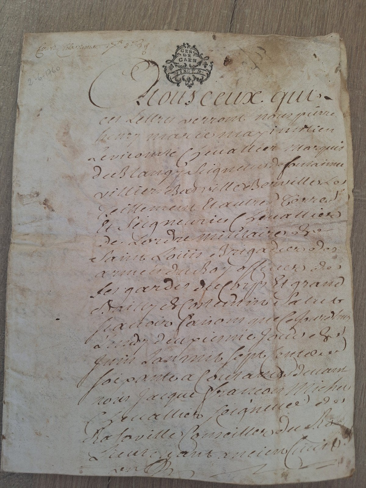 akte uit 1760 perkament, Antiek en Kunst, Ophalen of Verzenden