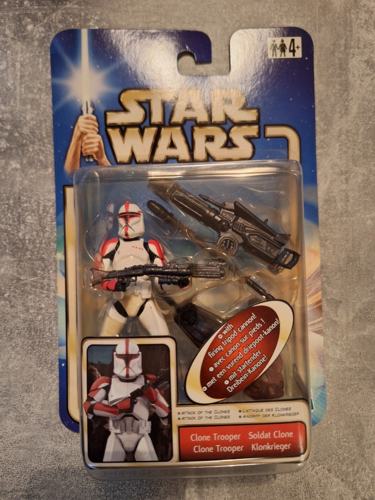 Star Wars Clone Trooper w tripod cannon, Verzamelen, Ophalen of Verzenden, Zo goed als nieuw, Actiefiguurtje