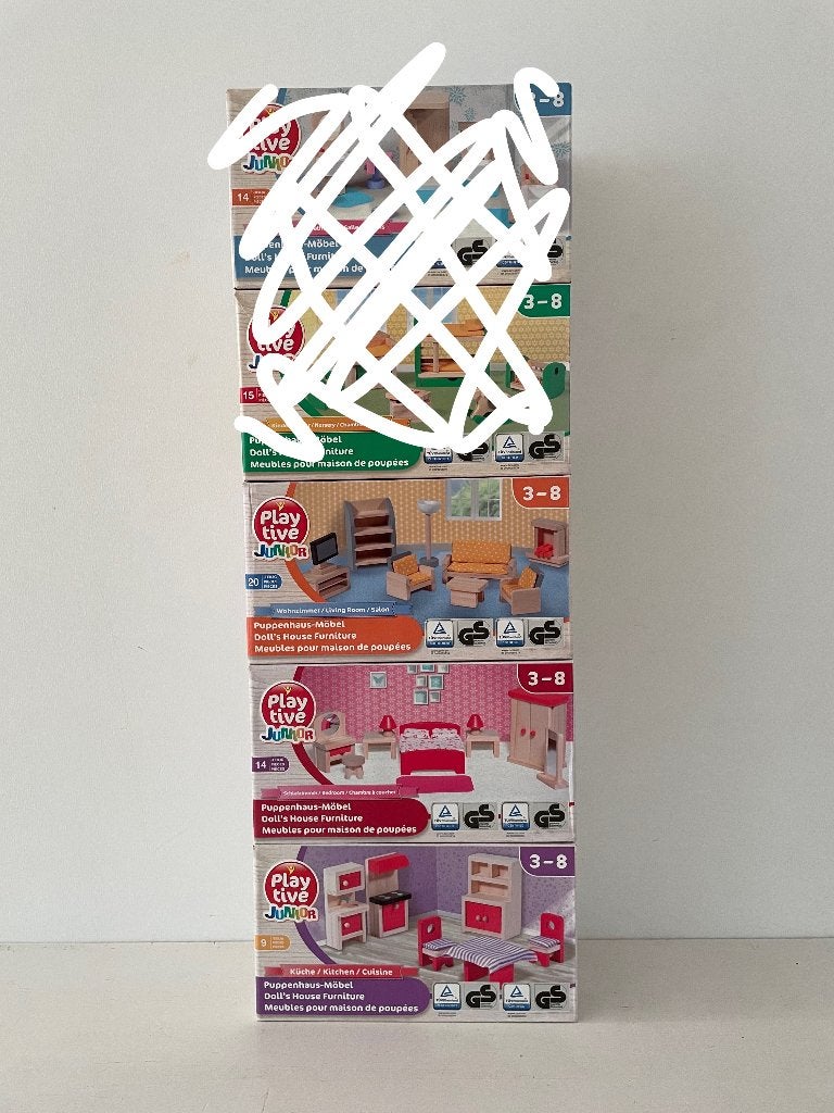 3x set poppenhuis meubeltjes meubels Playtive Junior, Kinderen en Baby's, Ophalen, Gebruikt, Toebehoren