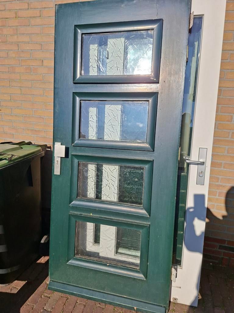 Nette voordeur met dubbelglas, Ophalen, Gebruikt, Buitendeur, 200 tot 215 cm