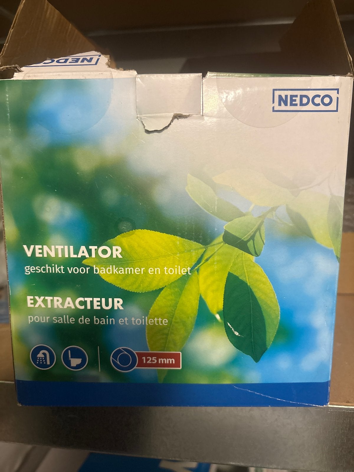 NEDCO Ventilator 125mm voor badkamer en toilet, Ophalen of Verzenden, Nieuw, Ventilator