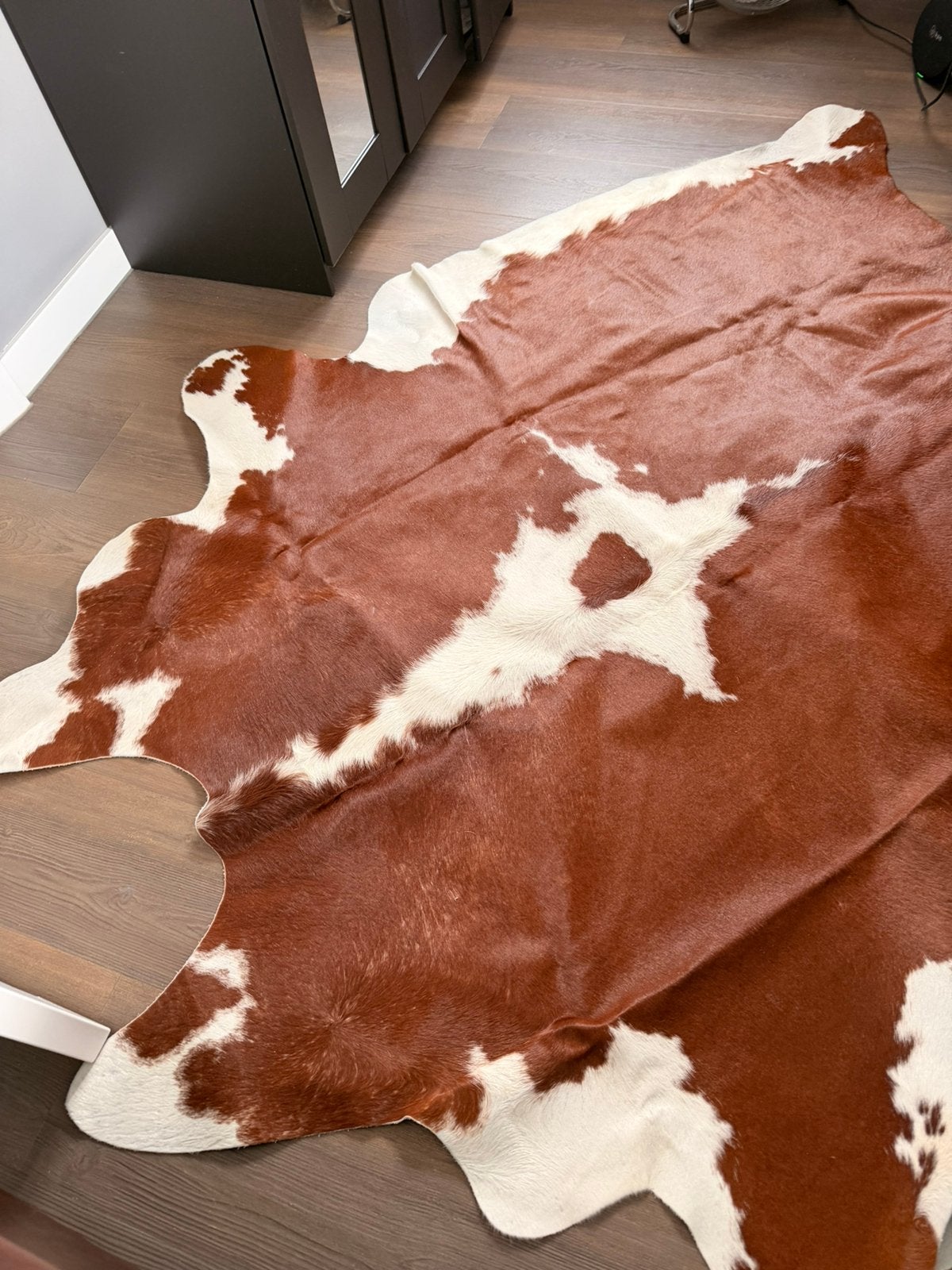 Echte leren koeienhuid (ong 1,5x2 meter), Ophalen, 100 tot 150 cm, Koeienhuid, echt leer, 200 cm of meer