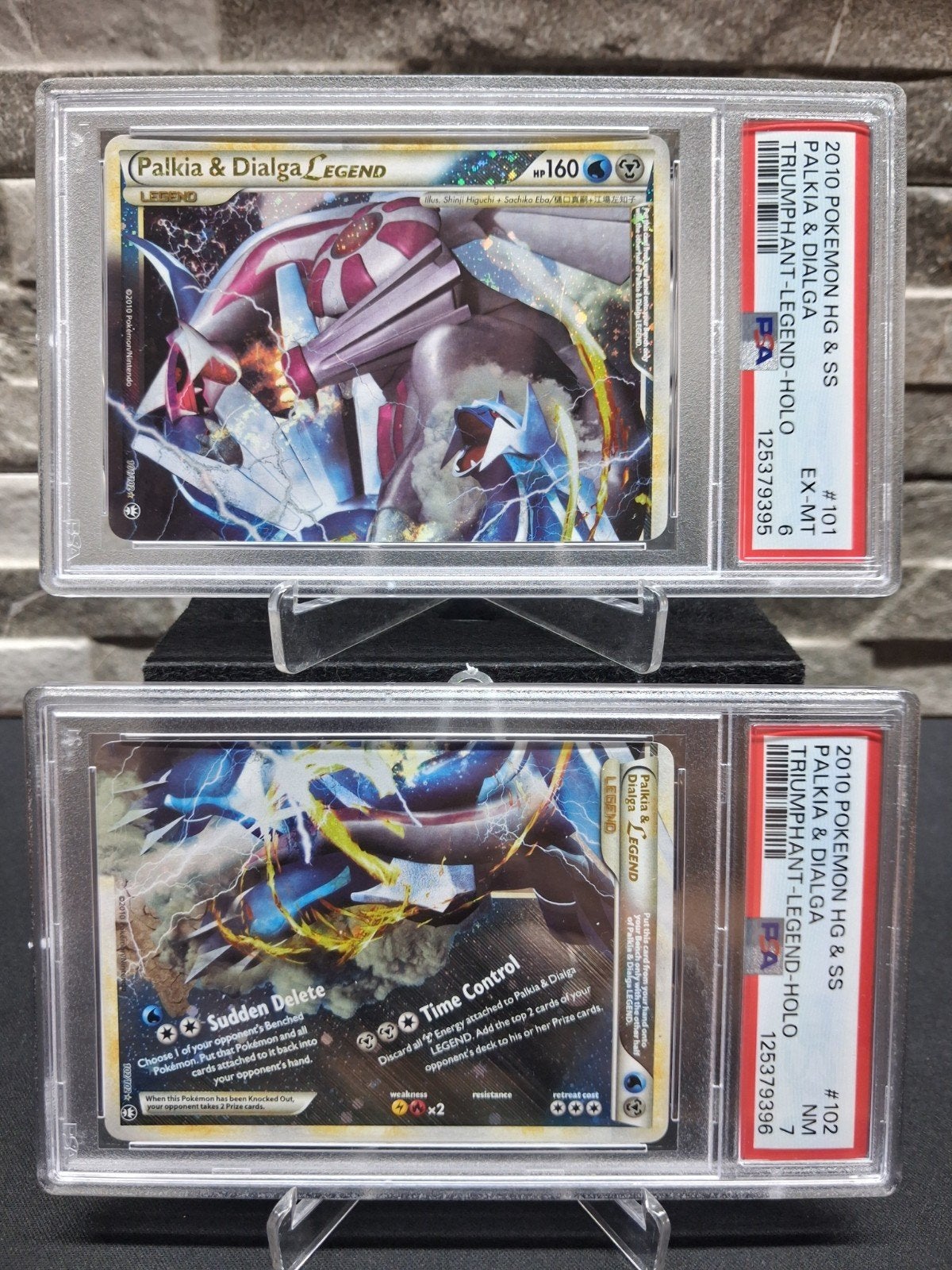 Palkia & Dialga LEGEND Pokémon Kaarten (PSA Graded), Ophalen of Verzenden, Zo goed als nieuw