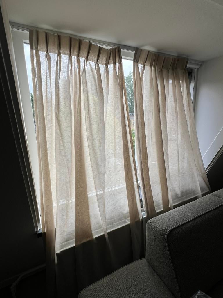 Inbetween gordijnen Jamila zand kleur, Ophalen, 200 cm of meer, Nieuw, Overige kleuren