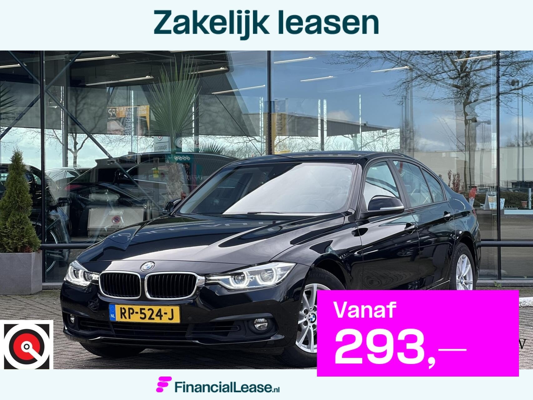 BMW 3-serie 318i High Executive Automaat Clima 2018 Leer NAP, Automaat, Zwart, 3 cilinders, Sedan