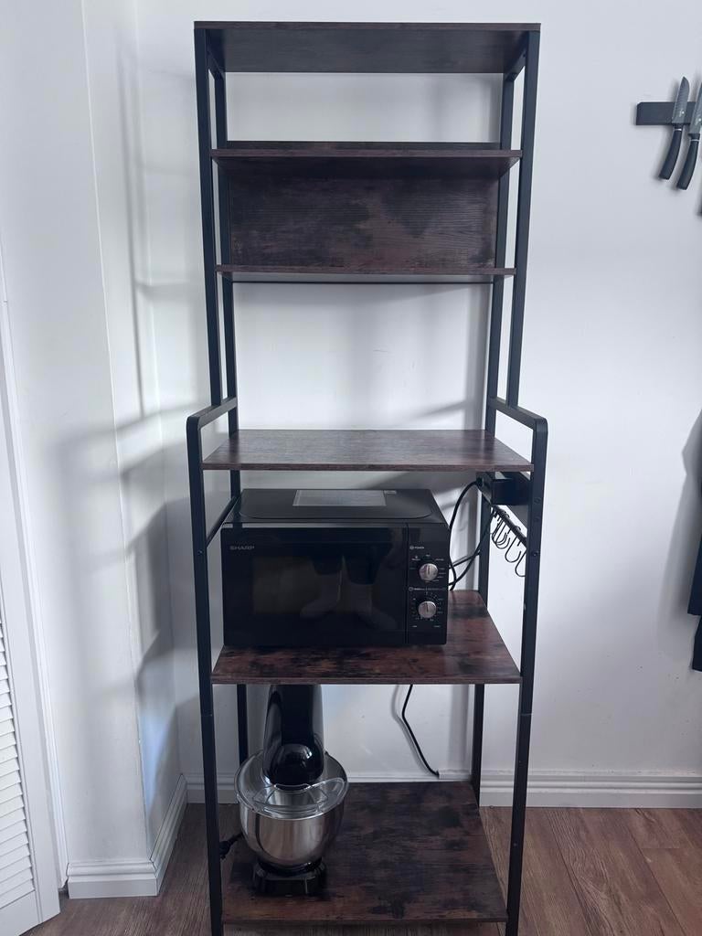 Keukenrek / Bakkersrek met 5 planken en haken, Huis en Inrichting, Ophalen, Zo goed als nieuw