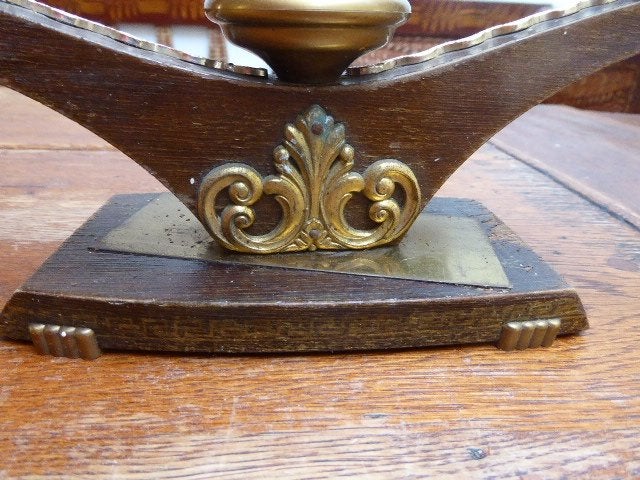 2 art deco houten kandelaars, Antiek en Kunst, Antiek | Kandelaars, Ophalen of Verzenden, Overige materialen