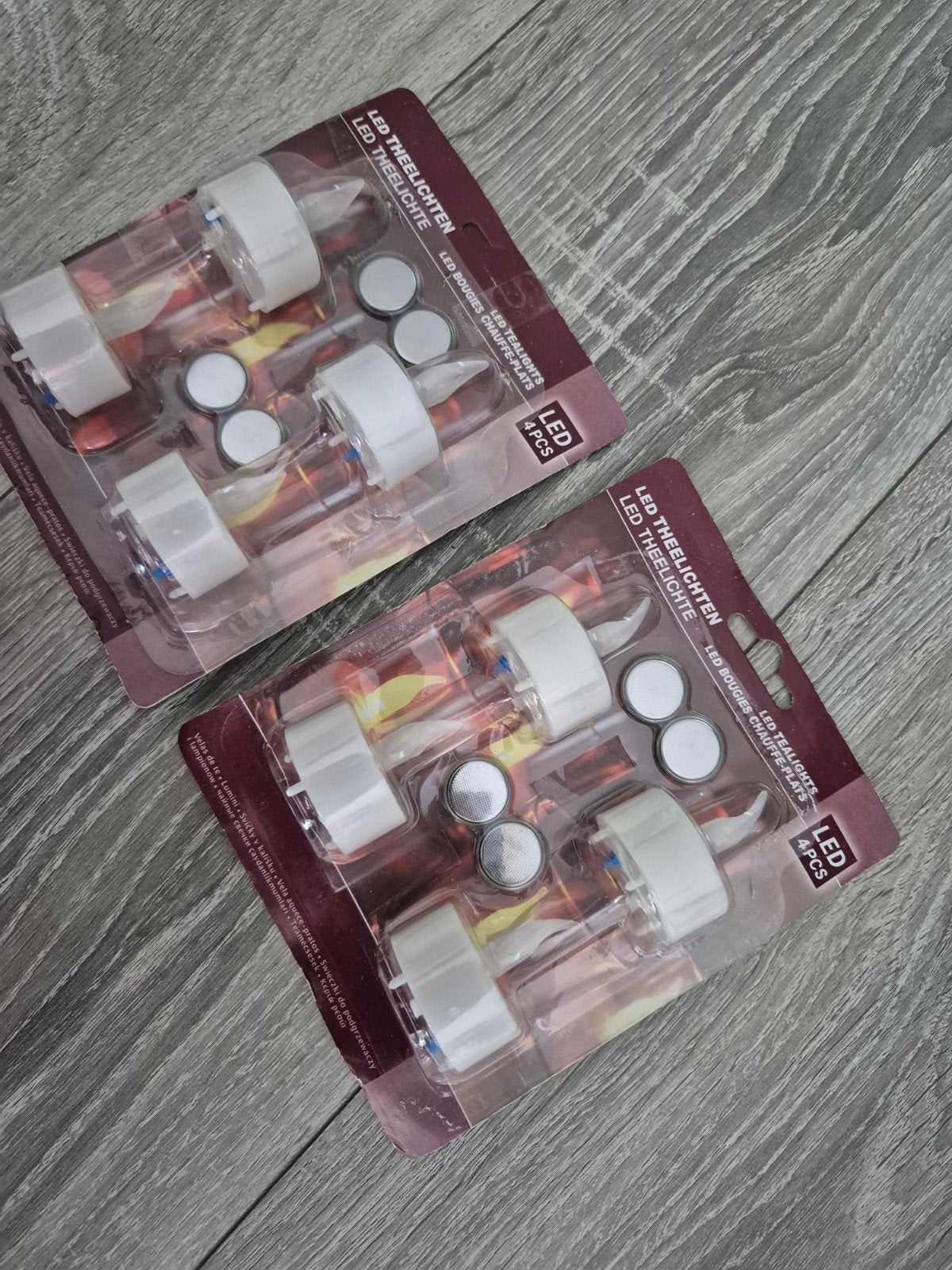 LED Theelichten - 2x 4 stuks - Nieuw in verpakking, Kunststof, Wit, Waxinelichthouder, Nieuw