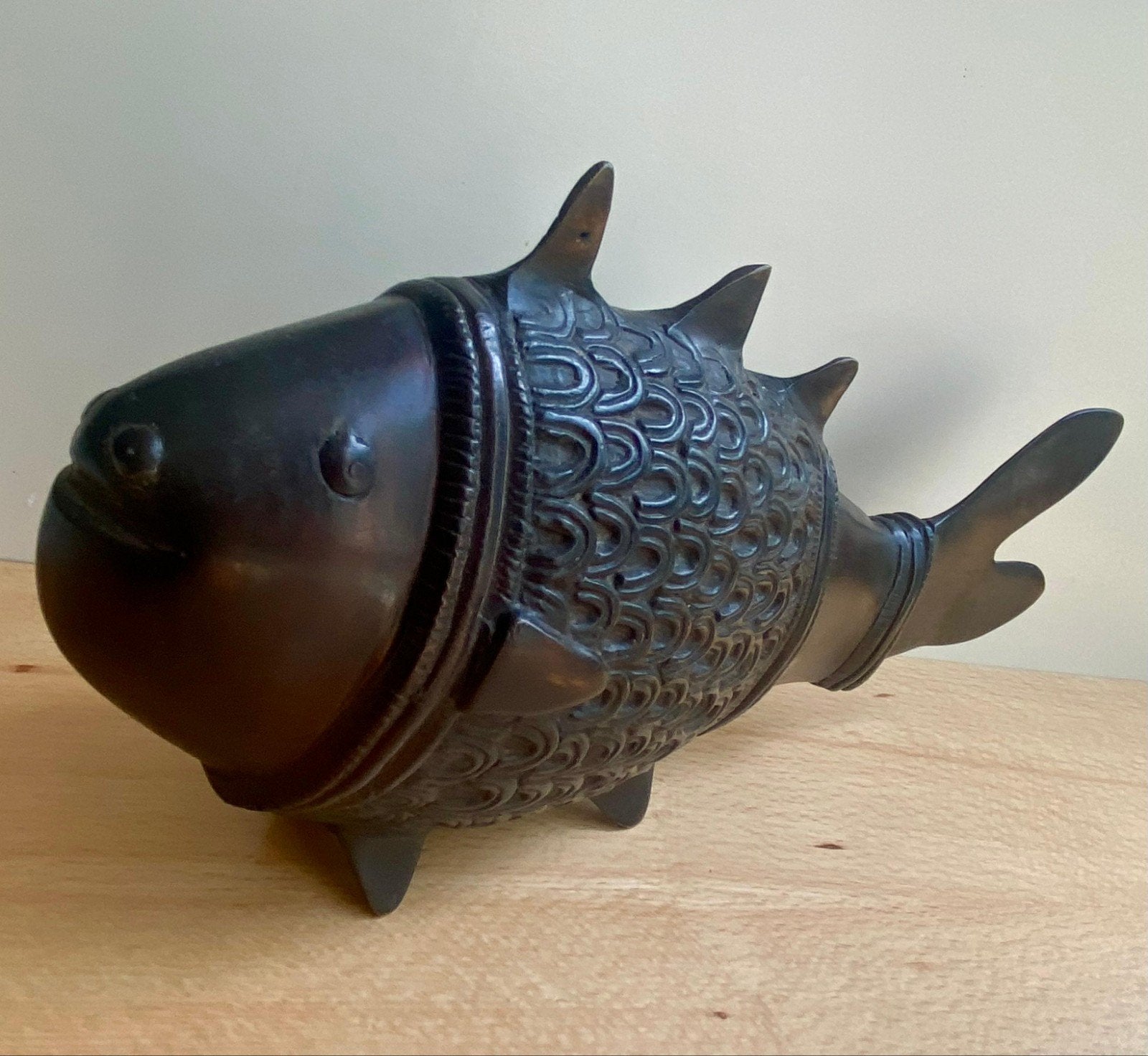 Decoratieve Bronzen Vis - Uniek Kunstobject, Antiek en Kunst, Ophalen of Verzenden