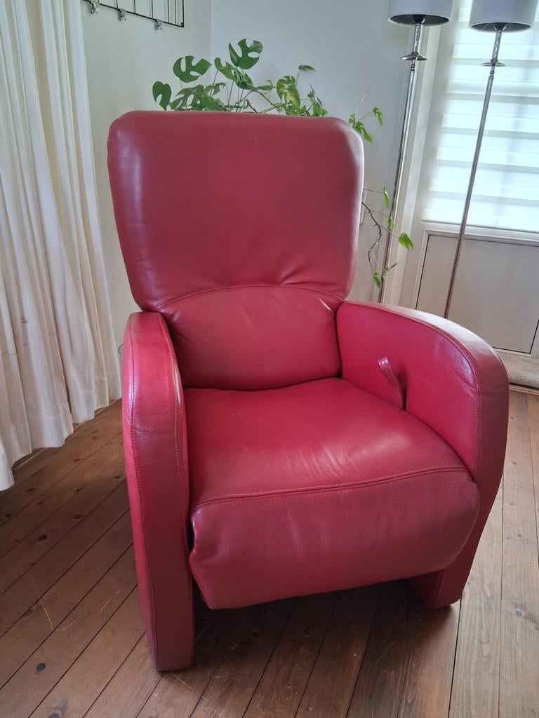 Prachtig leren fauteuil, Huis en Inrichting, Fauteuils, Ophalen of Verzenden, 75 tot 100 cm, 50 tot 75 cm