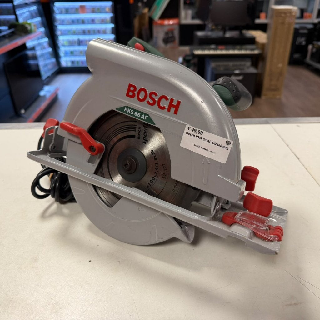 Bosch PKS 66 AF Cirkelzaag, Bosch, Zo goed als nieuw, Support@bosch.com, Robert Bosch GmbH
Robert-Bosch-Platz 1
70839 Gerlingen-SchillerhÃ¶he
Germany