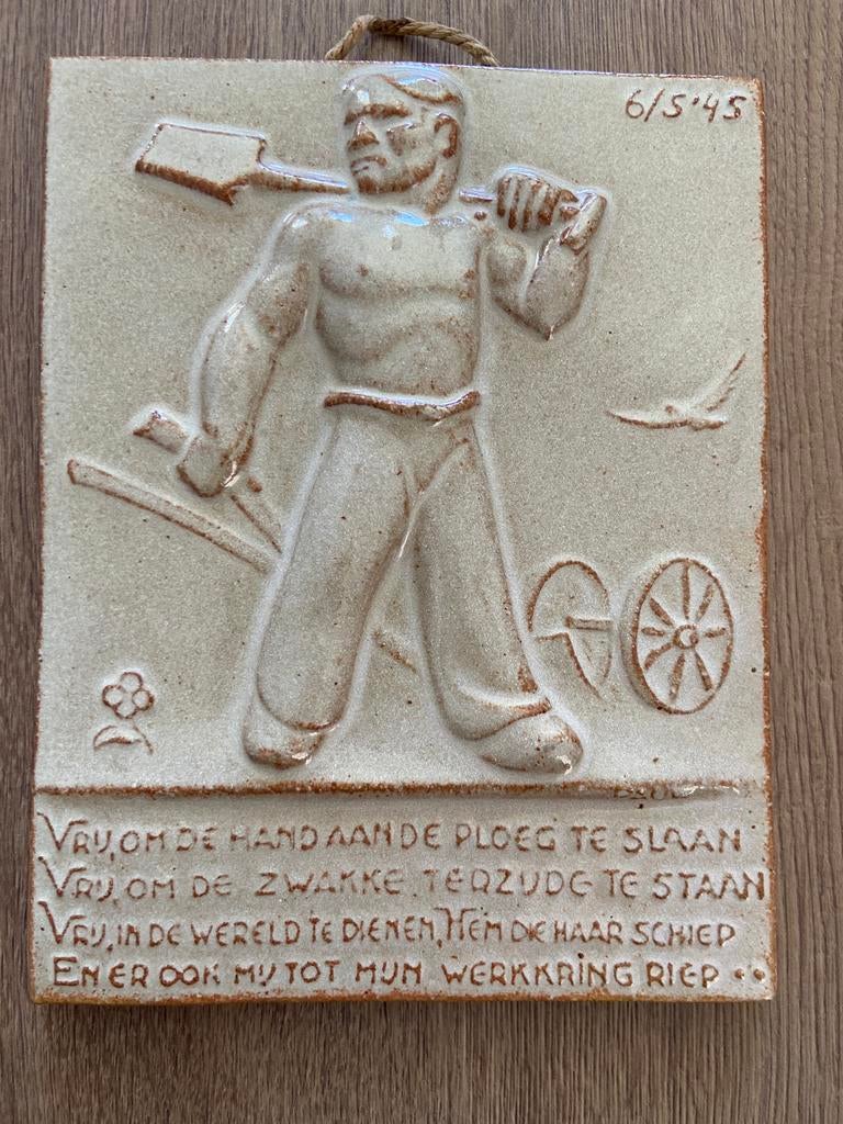 Oude bevrijding herdenking tegel 6 mei 1945 Westraven Utr, Antiek en Kunst, Ophalen of Verzenden