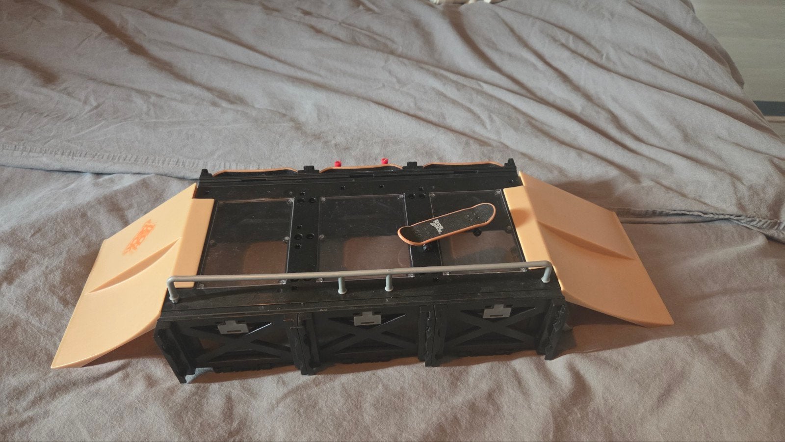 Tech Deck Skateboard Ramp met 6 Fingerboards, Ophalen of Verzenden, Gebruikt, Skateboard