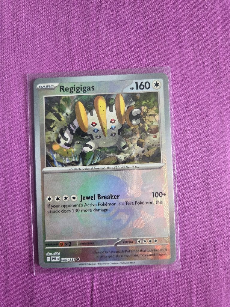 Regigigas masterball holo pokemon kaart 086/131, Ophalen of Verzenden, Nieuw, Losse kaart, Foil