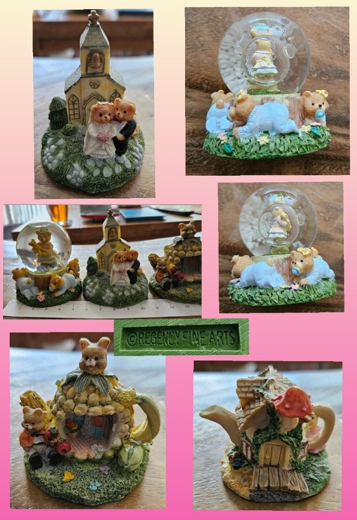 Beren beeldjes jr.'90 beer & konijn decoratie retro vintage!, Ophalen of Verzenden, Zo goed als nieuw, Fantasy
