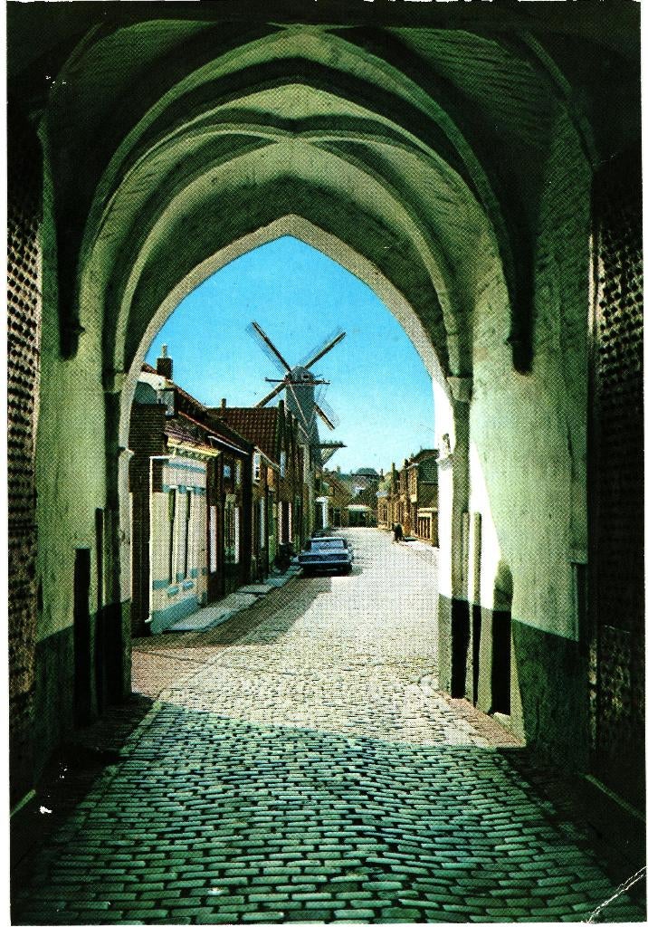 18561 Zierikzee Zeeland jr 60 Nobelpoort Postzegel afgeweekt, Ophalen of Verzenden, 1960 tot 1980, Gelopen, Zeeland