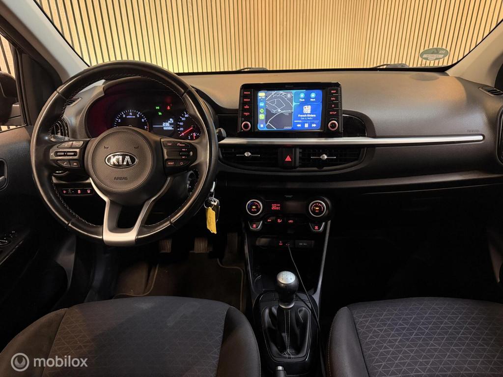 Kia Picanto 1.0 CVVT First Edition OrgNL CARPLAY CAM CRUISE, Voorwielaandrijving, Stof, Gebruikt, Zwart