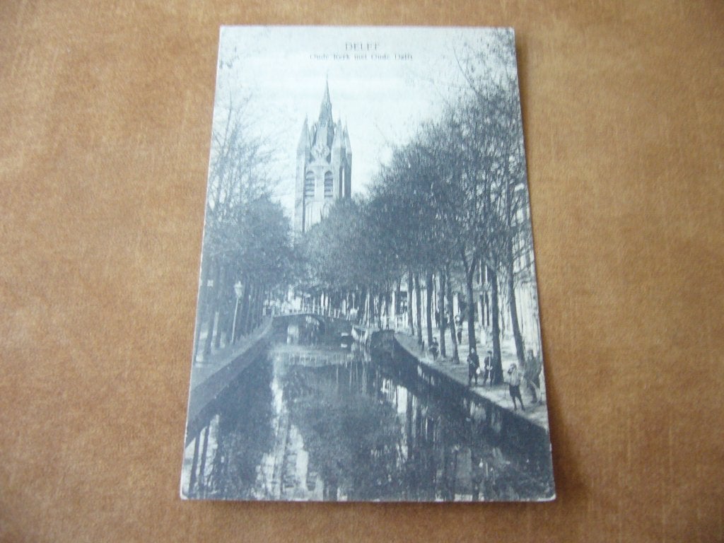 DELFT  =  OUDE KERK MET OUDE DELFT  1920, Ophalen of Verzenden, Voor 1920, Gelopen, Zuid-Holland