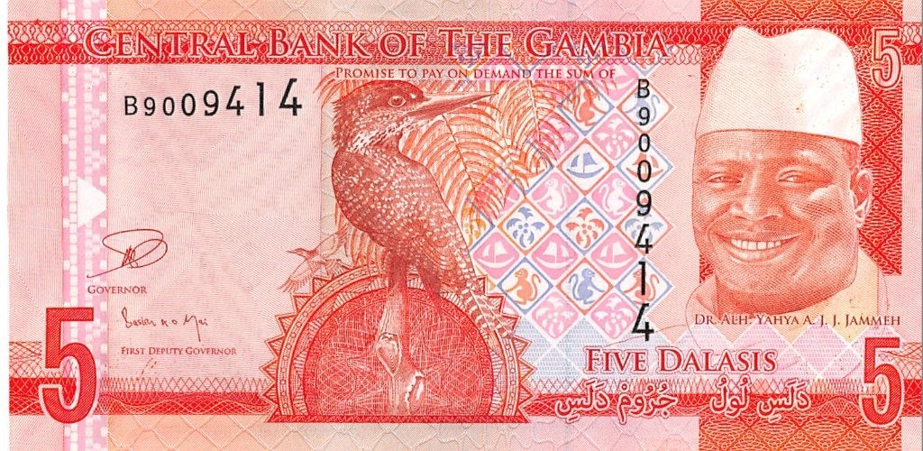 Gambia 5 Dalasis 2015 Unc pn 31a, Postzegels en Munten, Bankbiljetten | Afrika, Los biljet, Overige landen, Ophalen of Verzenden