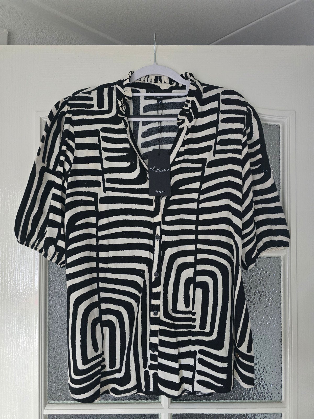 nieuw blouse elvira zwart wit 40, Ophalen of Verzenden, Nieuw, Maat 38/40 (M), Wit