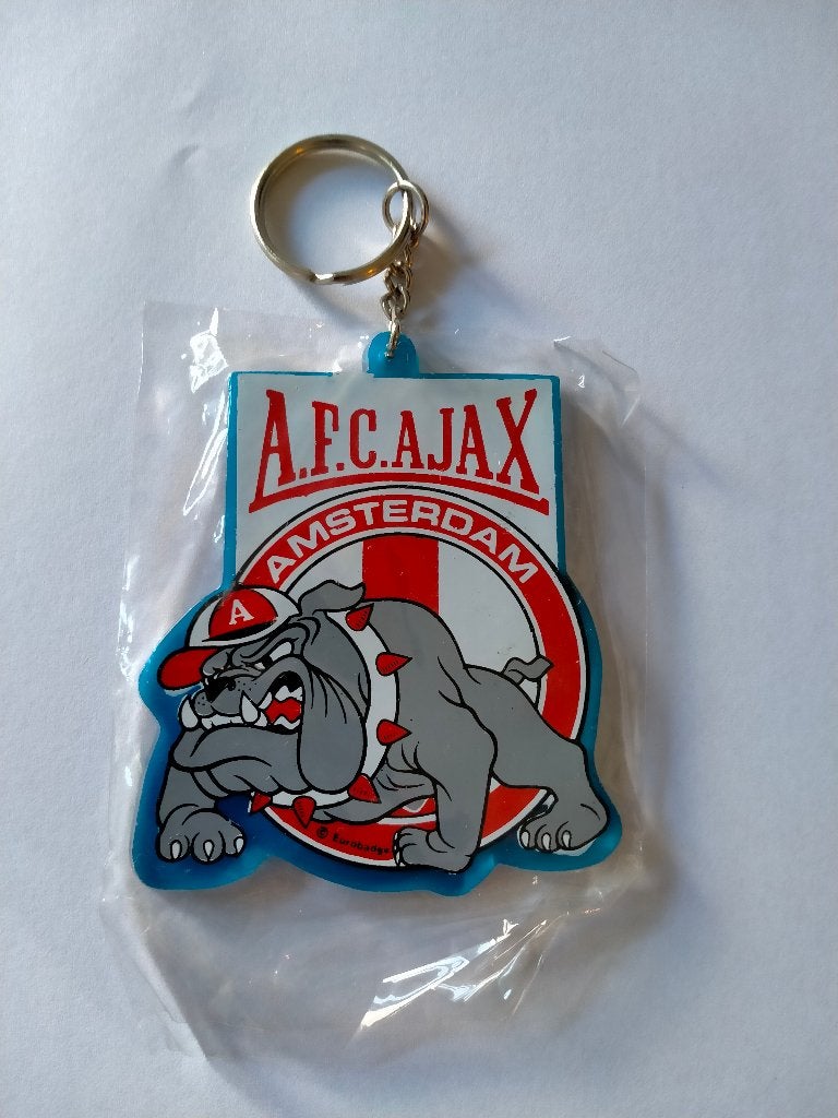 Ajax Amsterdam pitbull buldog vintage sleutelhanger, Ophalen of Verzenden, Gebruikt, Ajax