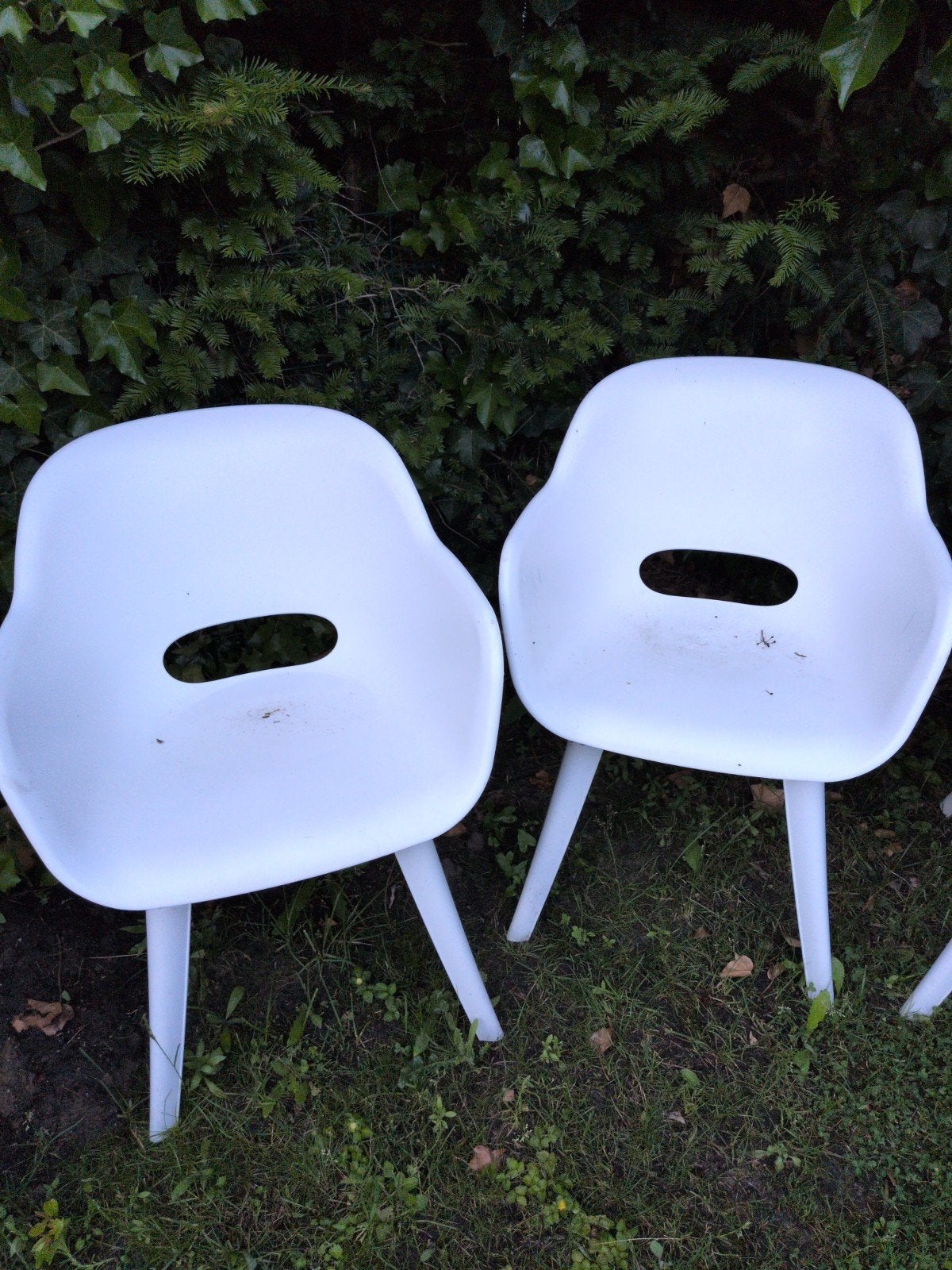 4 allibert witte stoelen, Ophalen, Gebruikt, Kunststof