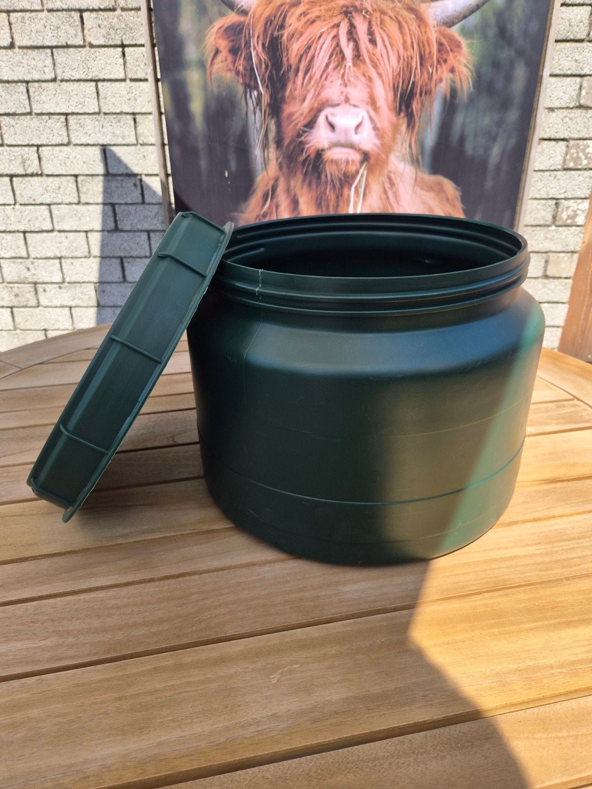 Voerton groen, gebruikt, 30 cm hoog, 40 cm diameter, Ophalen, Gebruikt, 5 – 50, Minder dan 50 cm