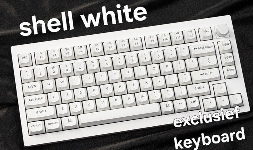 Shell White Toetsenbord keycaps - QWERTY ANSI Indeling, Computers en Software, Toetsenborden, Hot-swappable, Onbekend, Ophalen of Verzenden