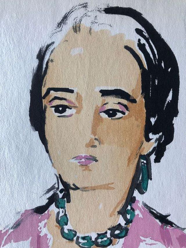 Kees van Dongen: Tête de femme, pochoir, Ophalen of Verzenden