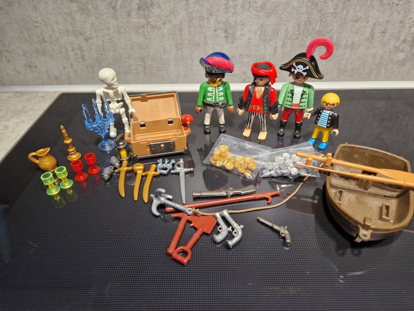 Playmobil Piraten Set met Figuren, Boot en Schat, Kinderen en Baby's, Pirates, Complete set, Ophalen of Verzenden, Zo goed als nieuw